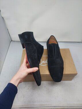 Christian Louboutin MENS Black Alpha Male Suede Oxford Shoe